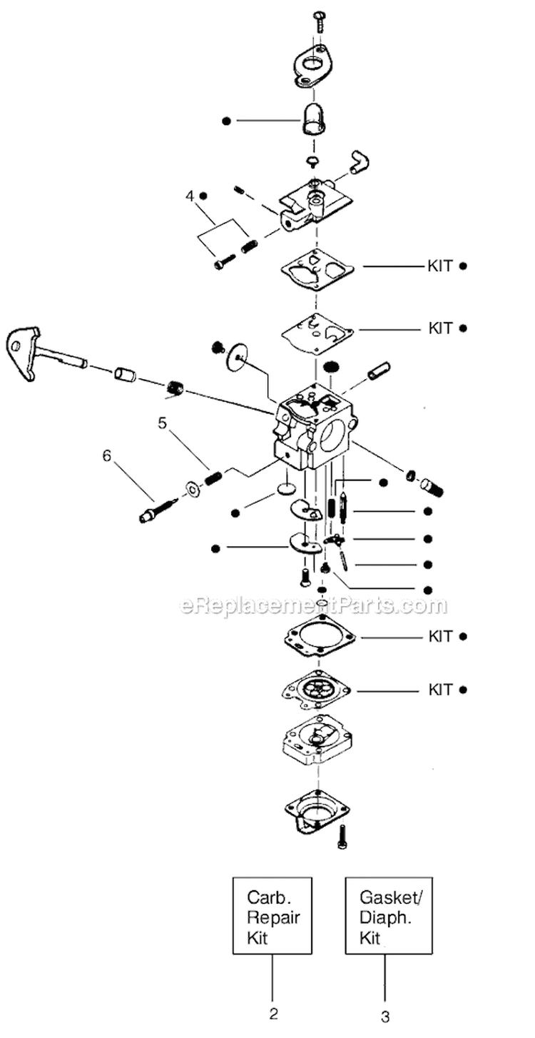 Page B Diagram and Parts List for FEATHERLITE Type 1 Weed Eater Trimmer